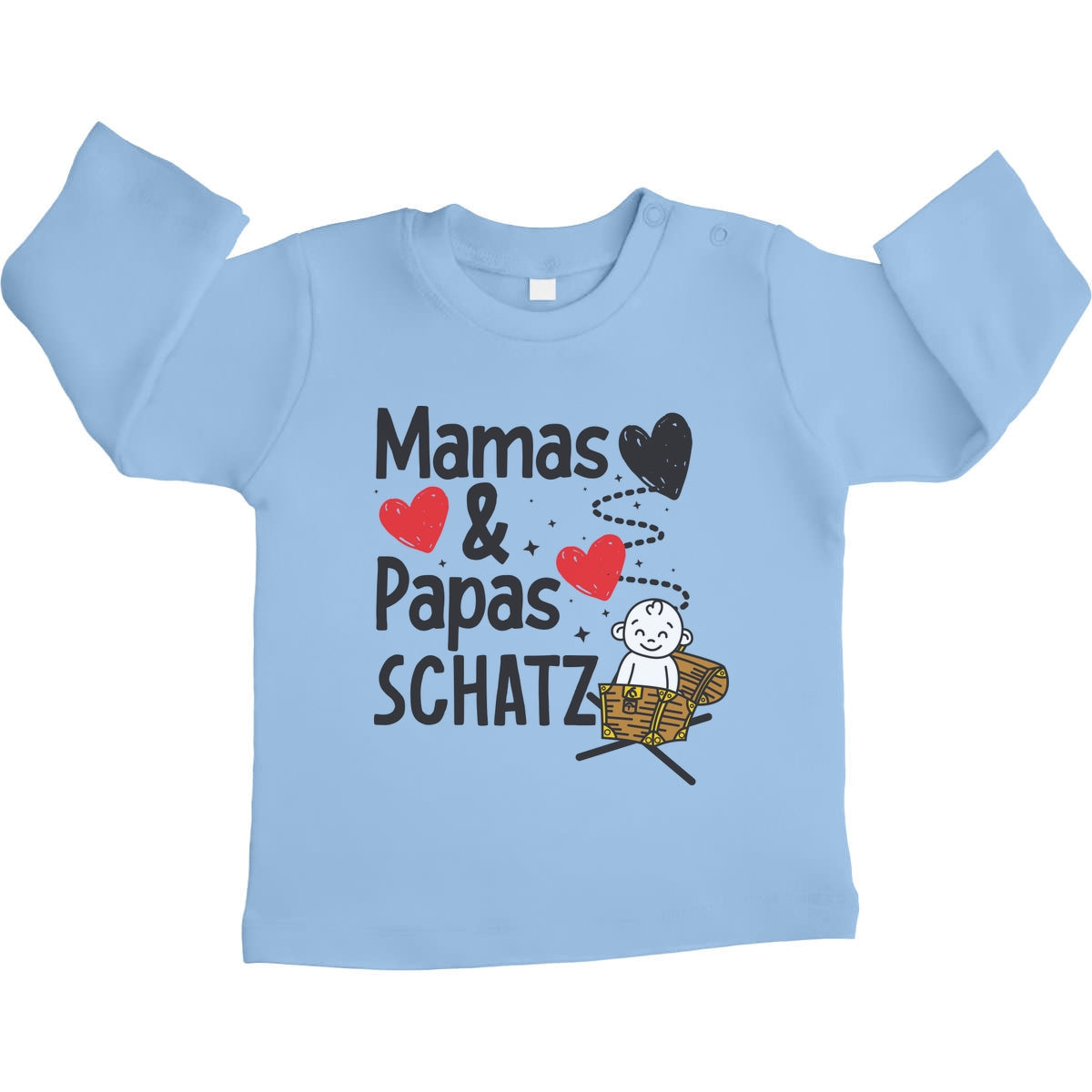 Baby Pullover mit Spruch Mama & Papas Schatz Unisex Baby Langarmshirt Gr. 66-93