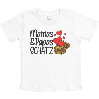 Baby Geschenk Mama und Papas Schatz Unisex Baby T-Shirt Gr. 66-93