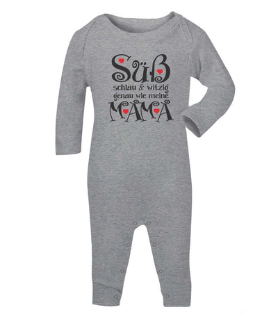 Süß Schlau und Witzig genau wie meine Mama Spruch Baby Strampler Strampelanzug