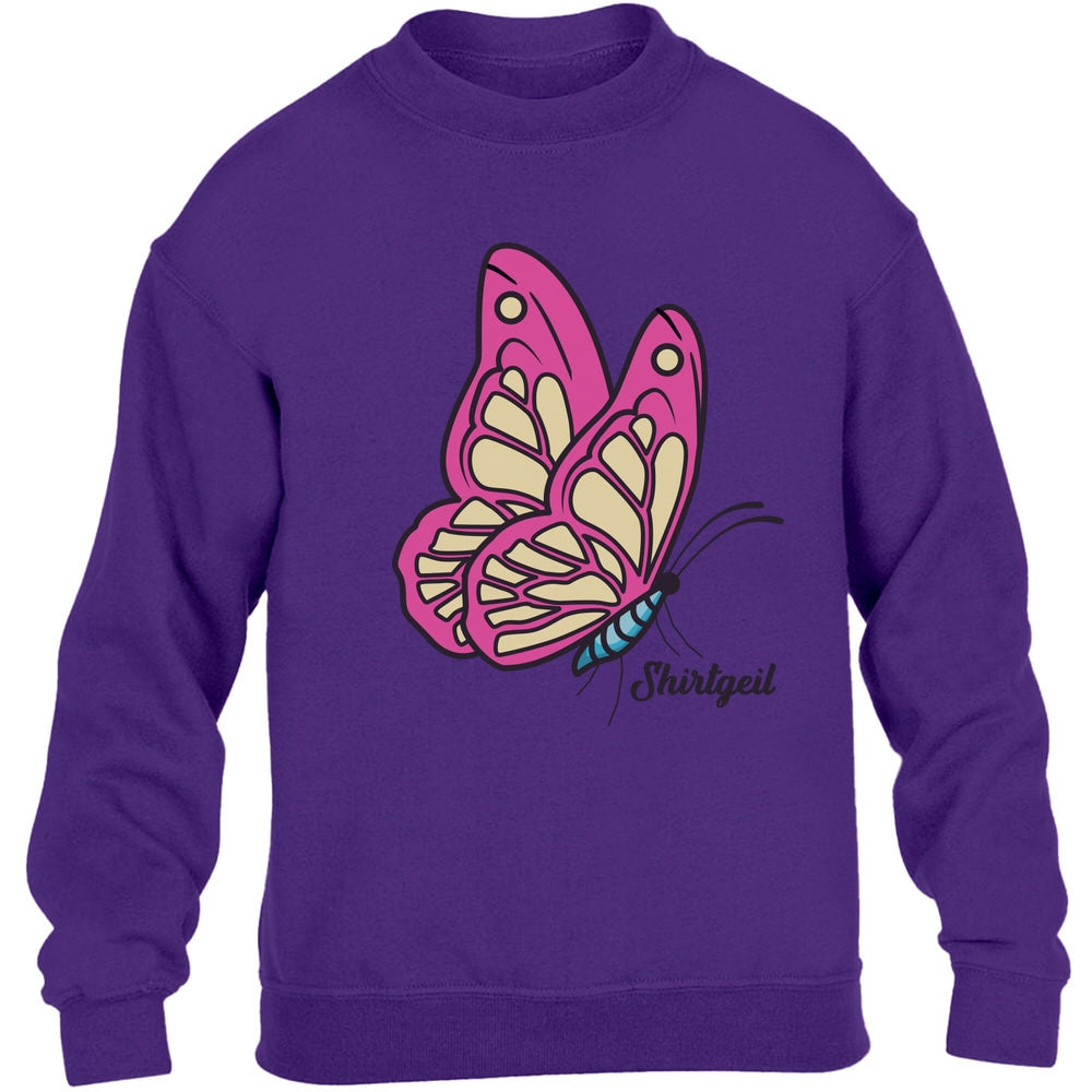 Pullover Mädchen Oberteile Butterfly Schmetterling Kinder Pullover Sweatshirt