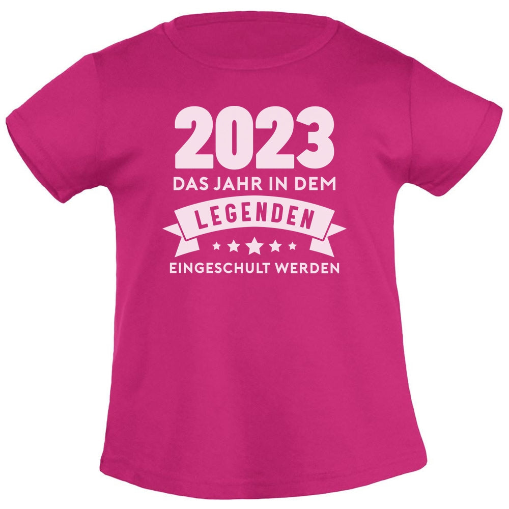 Einschulung 2023 Das Jahr in dem Legenden Eingeschult werden Mädchen T-Shirt