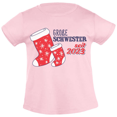 Xmas Socken Geschenkidee für Mädchen - Große Schwester seit 2023 Mädchen T-Shirt
