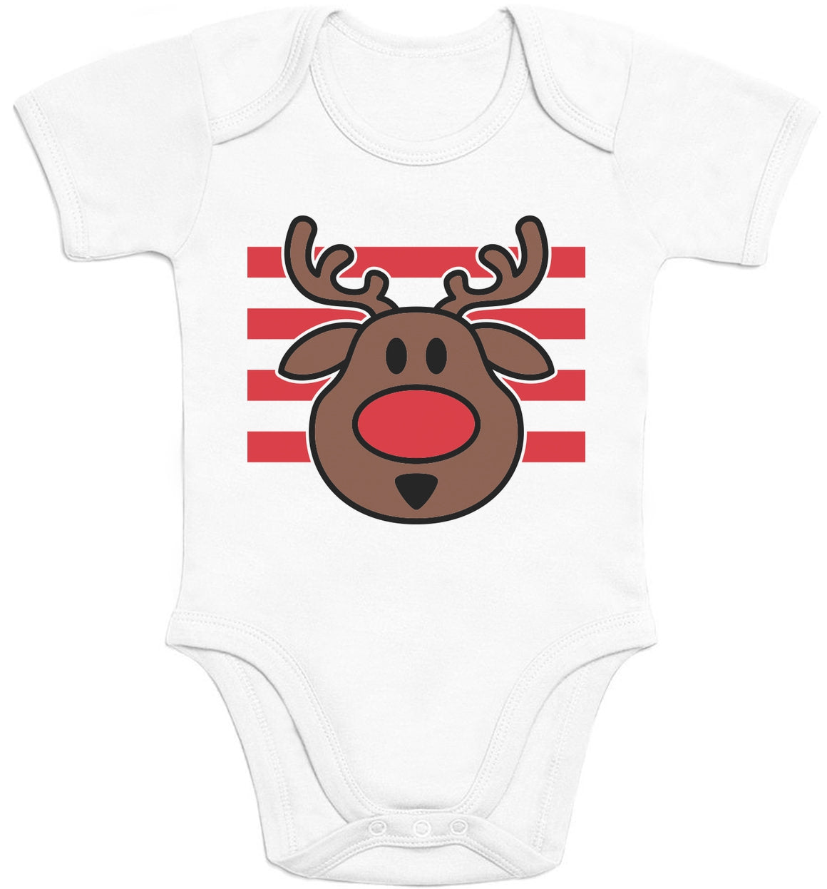 Rudolph Rentier Rote Nase Weihnachten Baby Body Kurzarm-Body