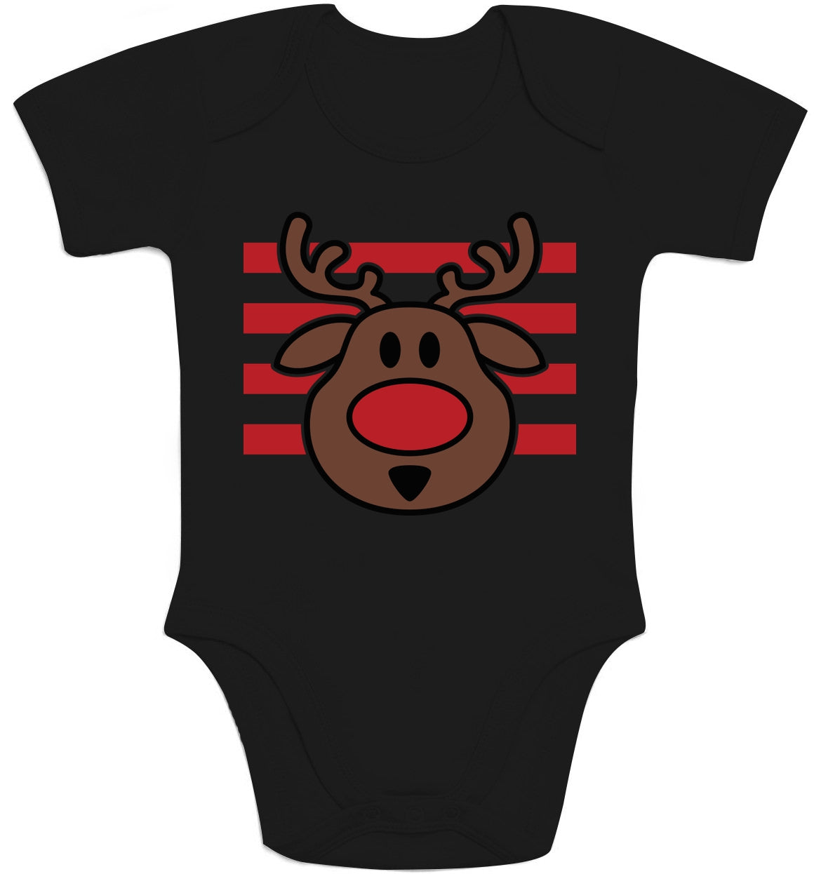 Rudolph Rentier Rote Nase Weihnachten Baby Body Kurzarm-Body