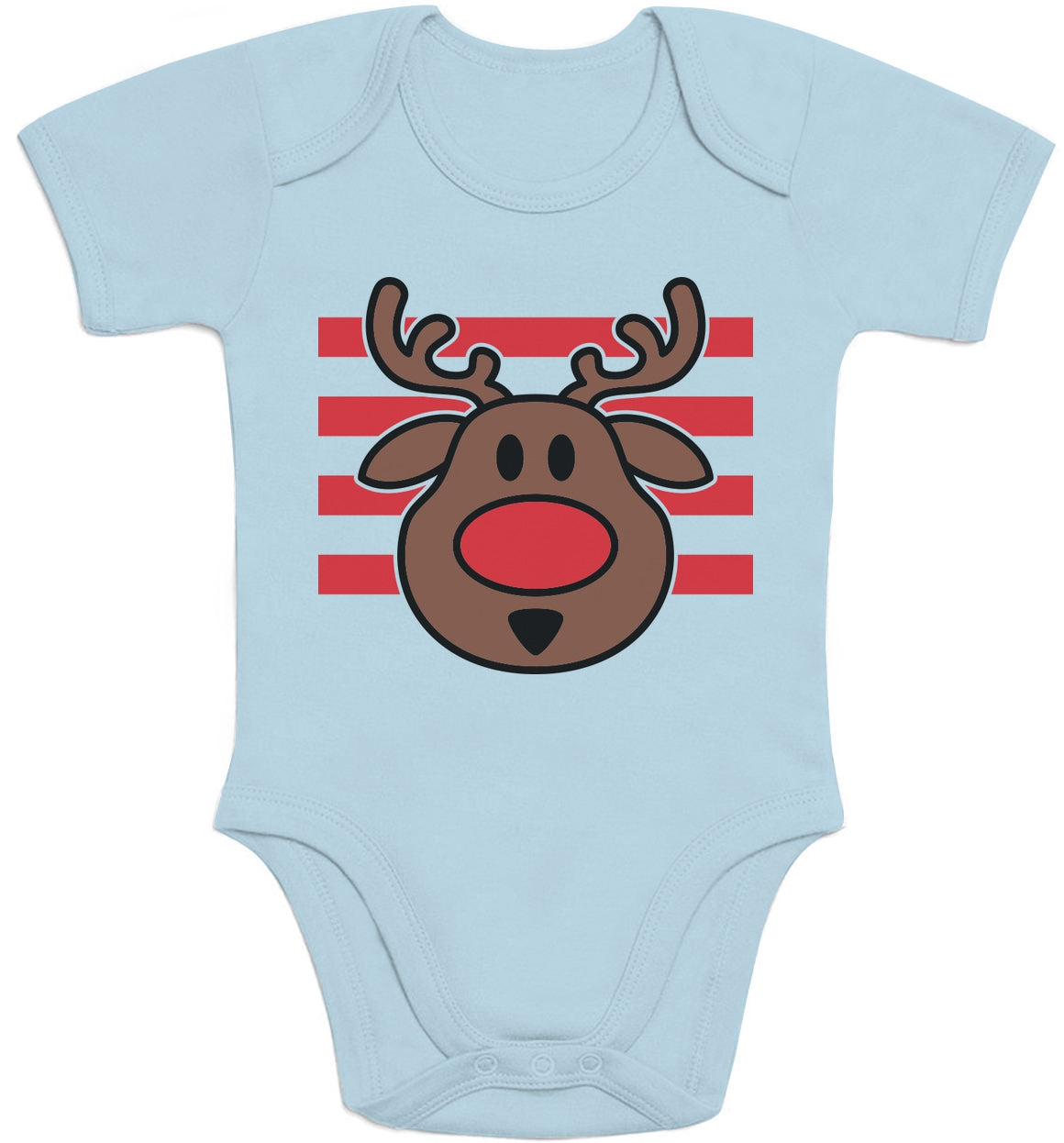 Rudolph Rentier Rote Nase Weihnachten Baby Body Kurzarm-Body