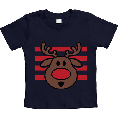 Rudolph Rentier Rote Nase Weihnachten Unisex Baby T-Shirt Gr. 66-93