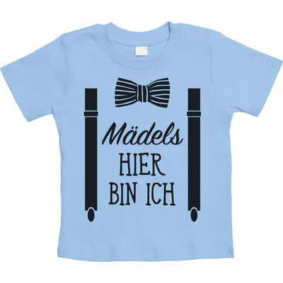 Mädels, Hier Bin Ich - Geschenk für Neugeborene Unisex Baby T-Shirt Gr. 66-93