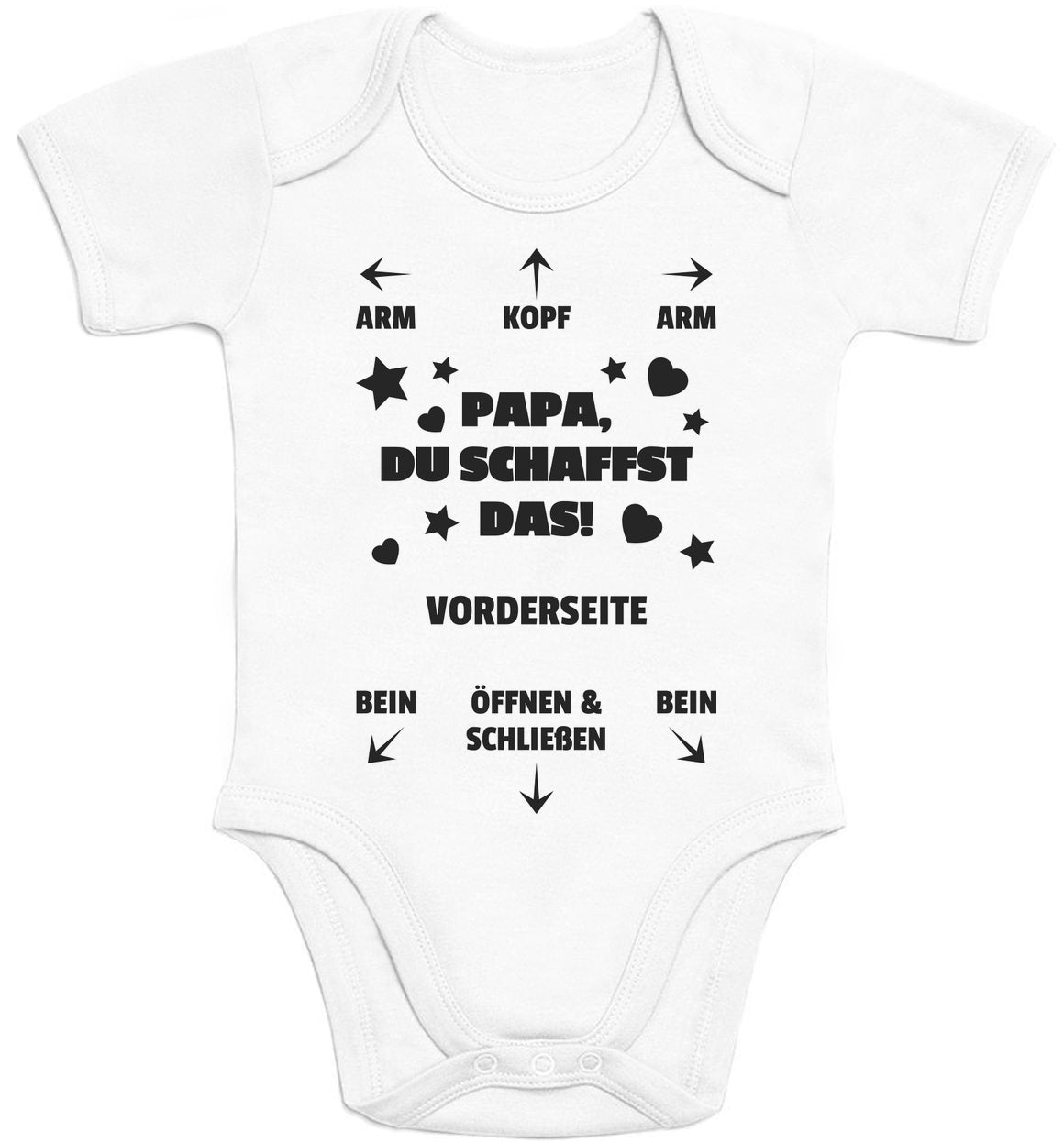 Papa du schaffst das - Geschenk für Vater und Ankündigung Baby Body Kurzarm-Body