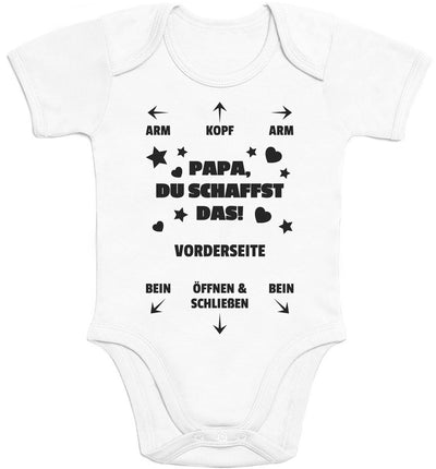 Papa du schaffst das - Geschenk für Vater und Ankündigung Baby Body Kurzarm-Body