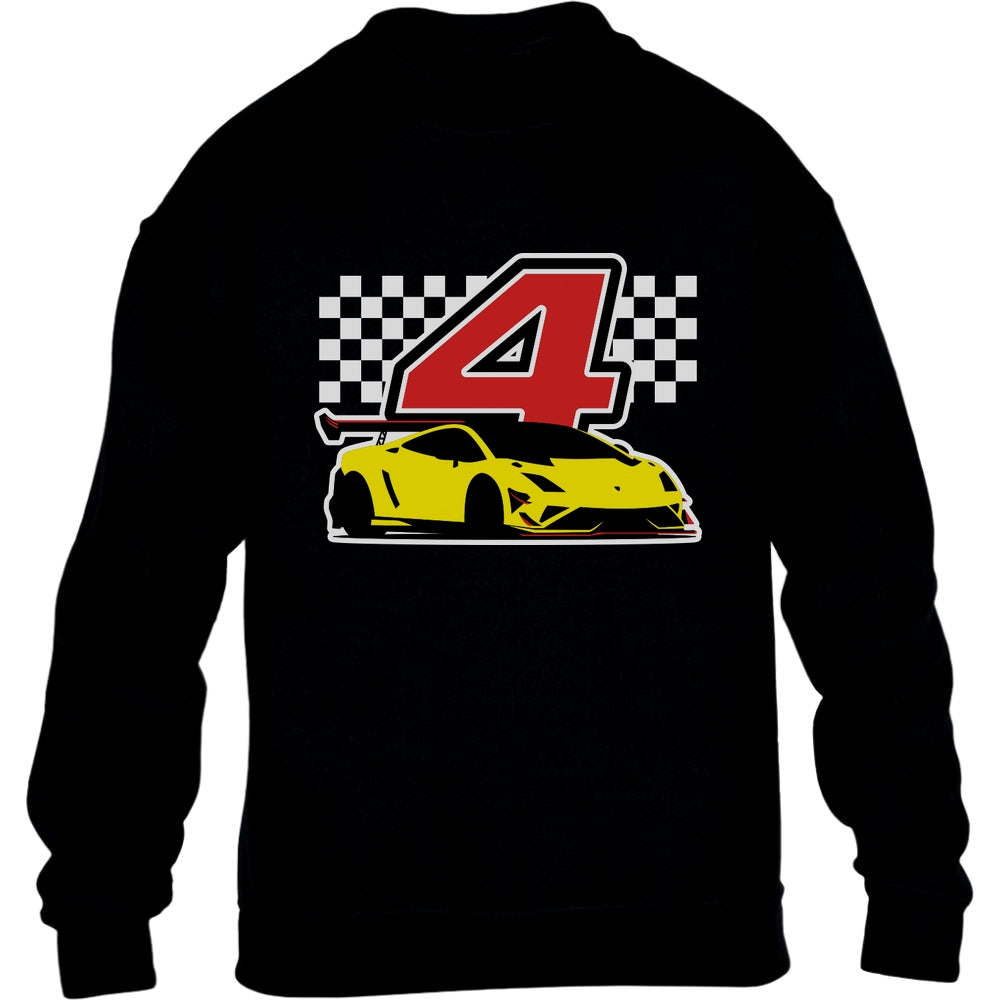 Geschenk für Jungs 4 Jahre Geburtstag mit Auto Kinder Pullover Sweatshirt
