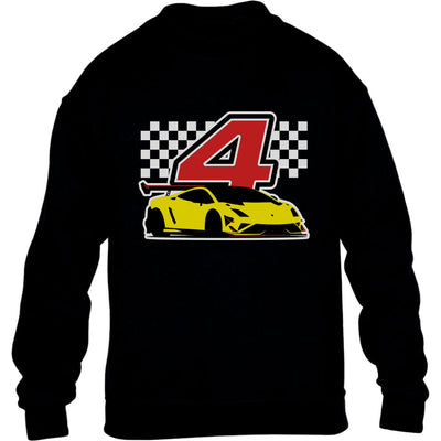 Geschenk für Jungs 4 Jahre Geburtstag mit Auto Kinder Pullover Sweatshirt