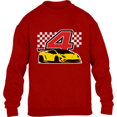 Geschenk für Jungs 4 Jahre Geburtstag mit Auto Kinder Pullover Sweatshirt