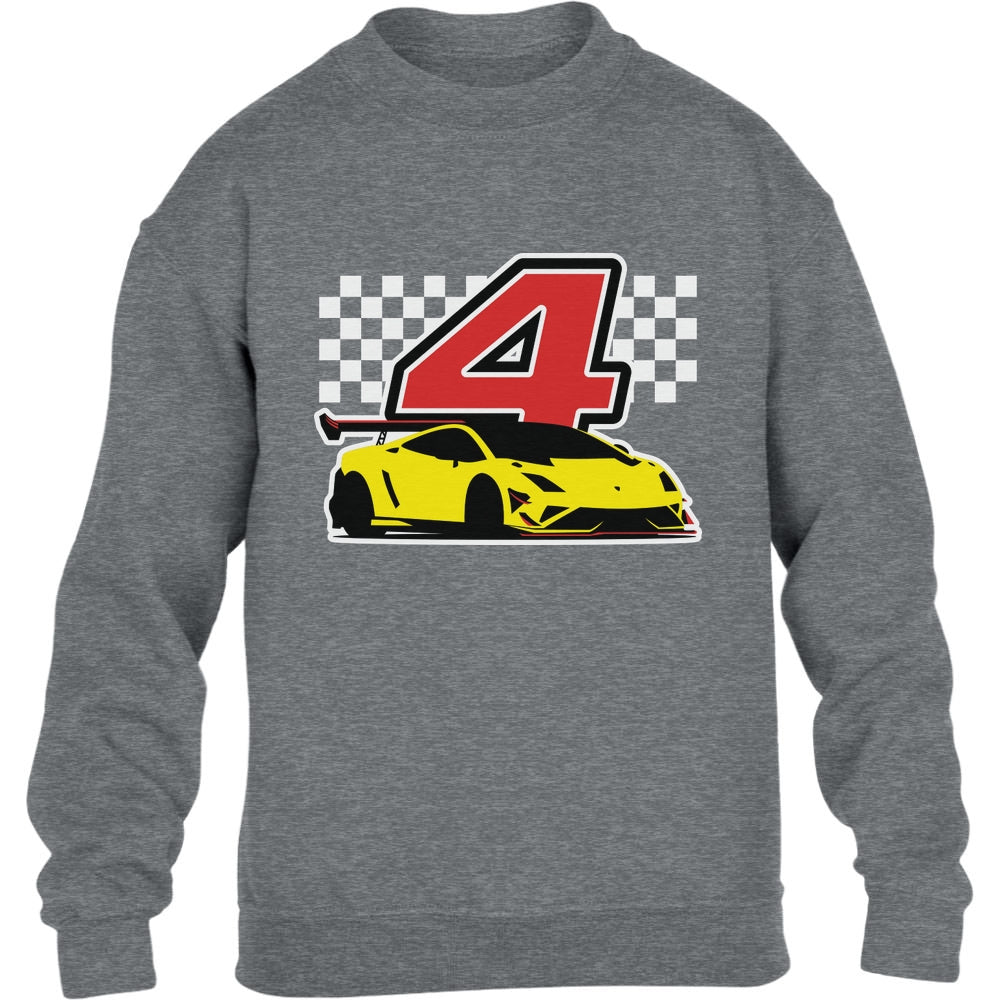 Geschenk für Jungs 4 Jahre Geburtstag mit Auto Kinder Pullover Sweatshirt