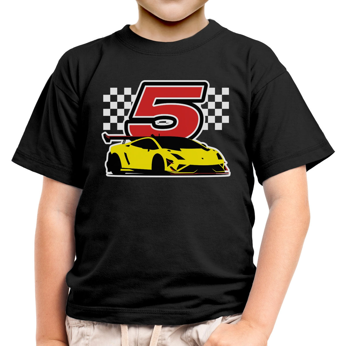 Geschenk für Jungs 5 Jahre Geburtstag mit Auto Kinder Jungen T-Shirt