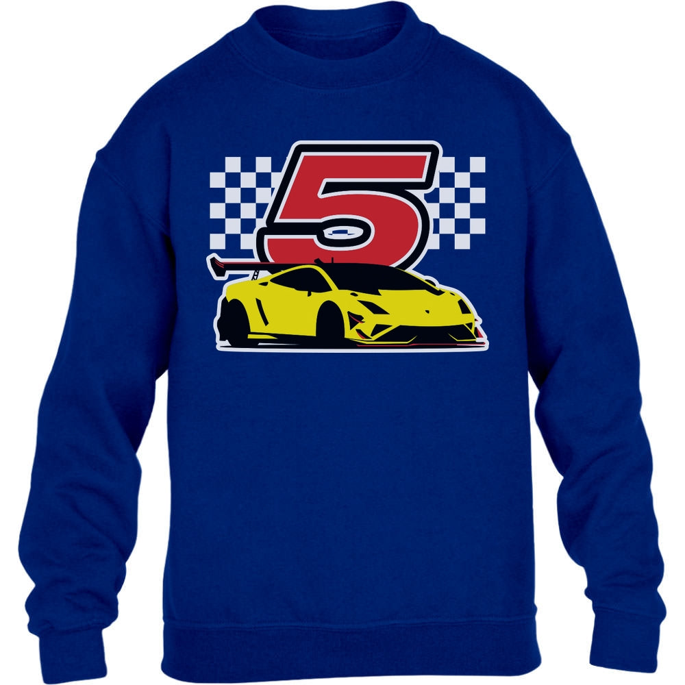 Geschenk für Jungs 5 Jahre Geburtstag mit Auto Kinder Pullover Sweatshirt