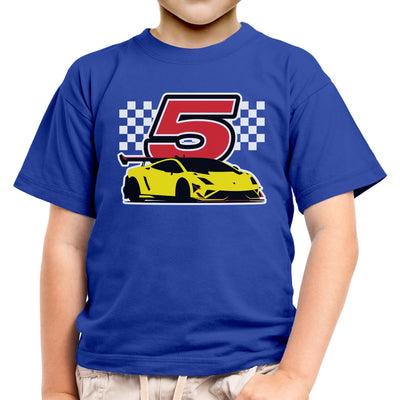 Geschenk für Jungs 5 Jahre Geburtstag mit Auto Kinder Jungen T-Shirt