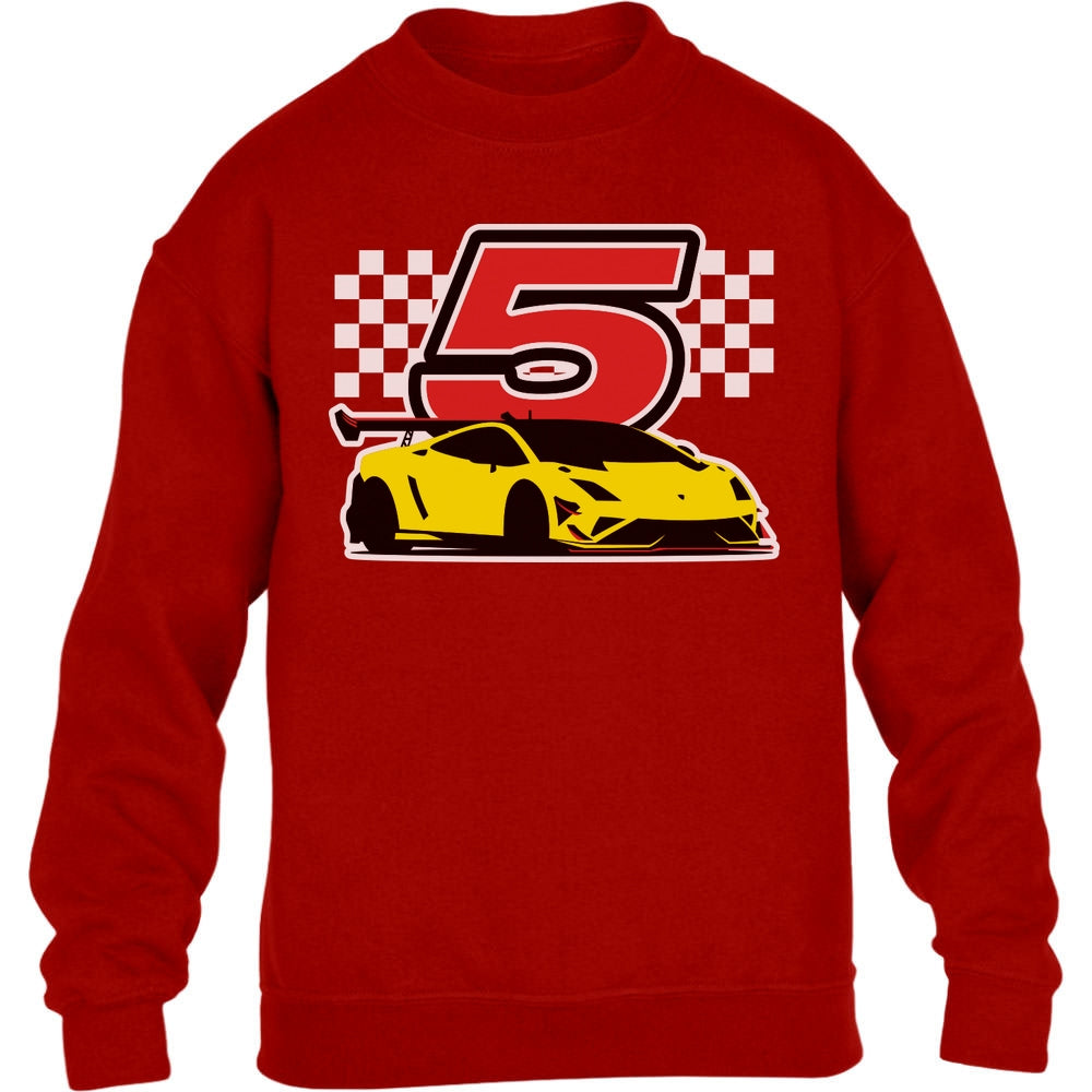 Geschenk für Jungs 5 Jahre Geburtstag mit Auto Kinder Pullover Sweatshirt
