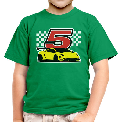 Geschenk für Jungs 5 Jahre Geburtstag mit Auto Kinder Jungen T-Shirt