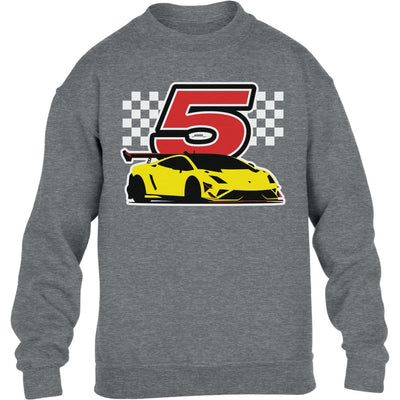 Geschenk für Jungs 5 Jahre Geburtstag mit Auto Kinder Pullover Sweatshirt