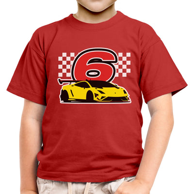 Geschenk für Jungs 6 Jahre Geburtstag mit Auto Kinder Jungen T-Shirt