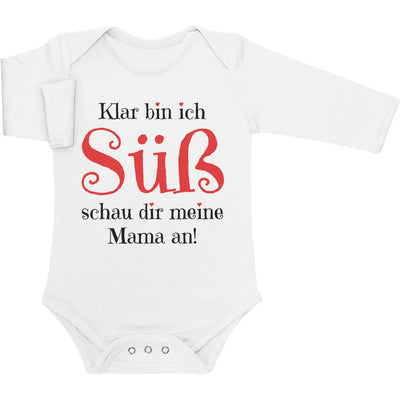 Mädchen Geschenk - Klar bin ich Süß schau dir meine Mama an Baby Langarm Body