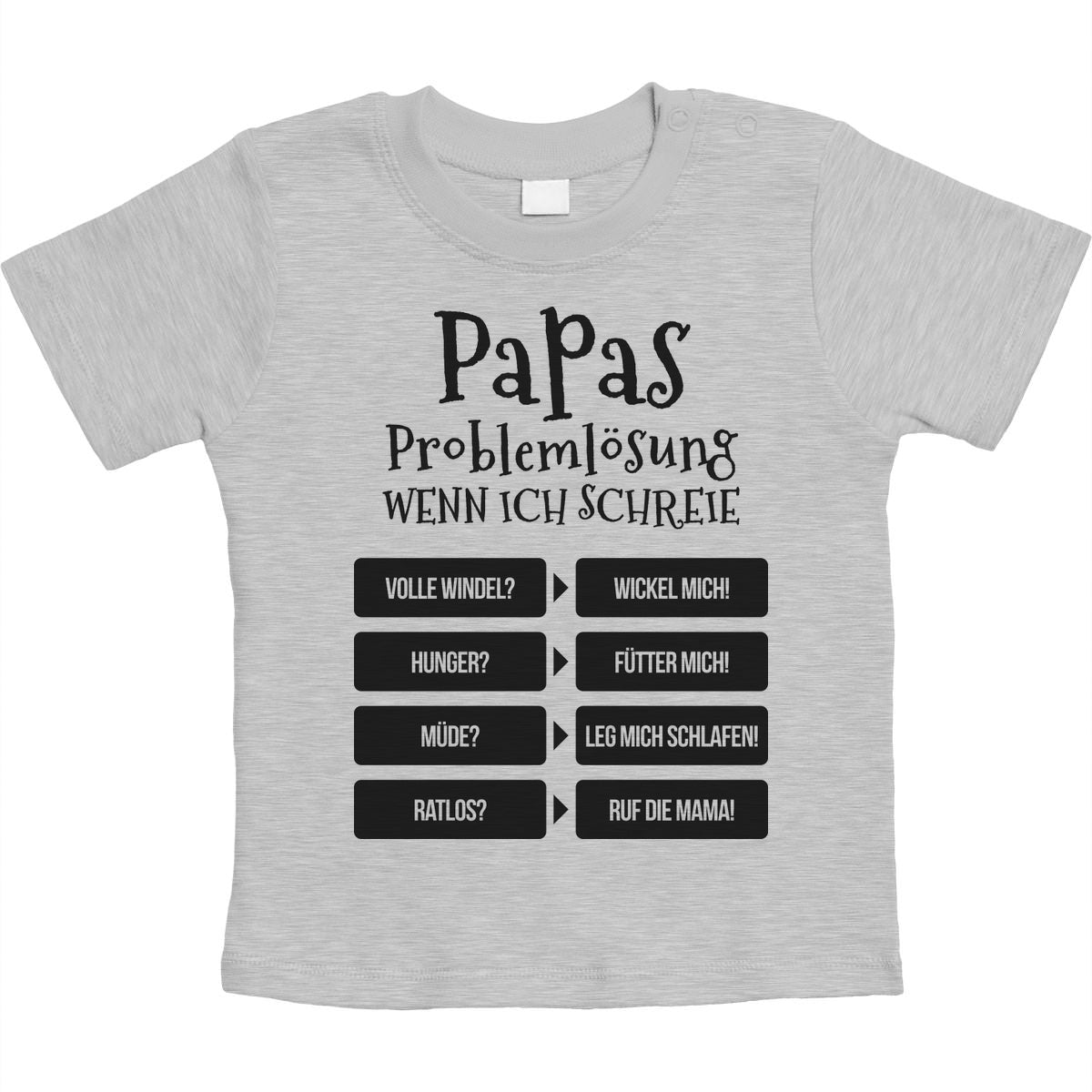 Vater Geschenk Papas Problemlösung Unisex Baby T-Shirt Gr. 66-93