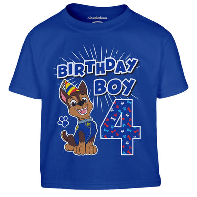 Geburtstag 4 Jahre Chase Birthday Boy Kinder Jungen T-Shirt