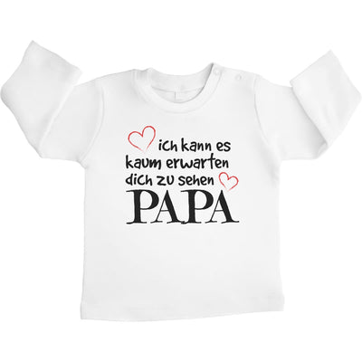 Ich Kann Es Kaum Erwarten Dich Zu Sehen Papa Unisex Baby Langarmshirt Gr. 66-93