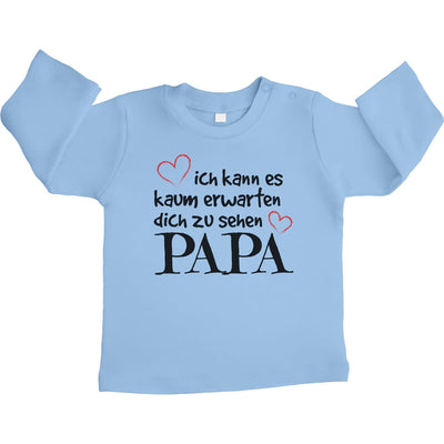 Ich Kann Es Kaum Erwarten Dich Zu Sehen Papa Unisex Baby Langarmshirt Gr. 66-93