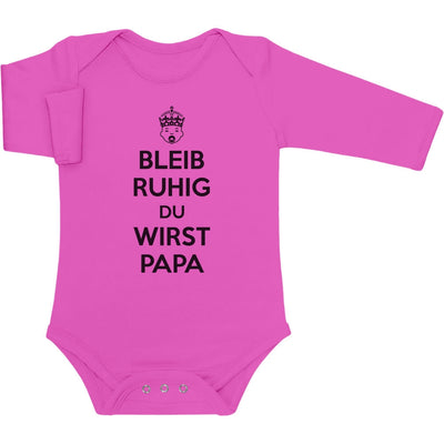 Bleib ruhig du wirst Papa Ankündigung für werdenden Vater Baby Langarm Body