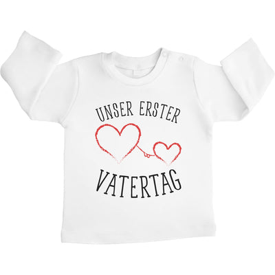 Unser erster Vatertag - Papa Baby Geschenk Unisex Baby Langarmshirt Gr. 66-93