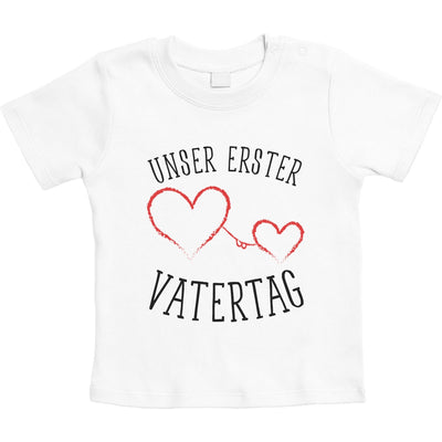 Unser erster Vatertag - Papa Baby Geschenk Unisex Baby T-Shirt Gr. 66-93