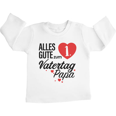 Vatertagsgeschenk Alles Gute zum 1. Vatertag Papa Unisex Baby Langarmshirt Gr. 66-93