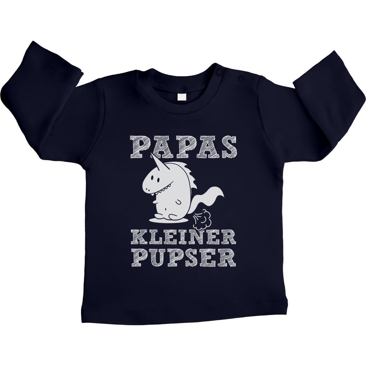 Design für Babys - Papas kleiner Pupser Dino Unisex Baby Langarmshirt Gr. 66-93
