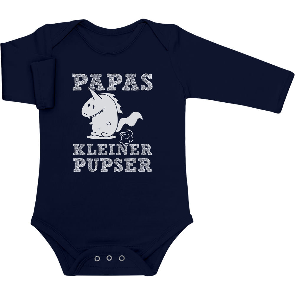 Witziges Design für Babys - Papas kleiner Pupser Dino Baby Langarm Body