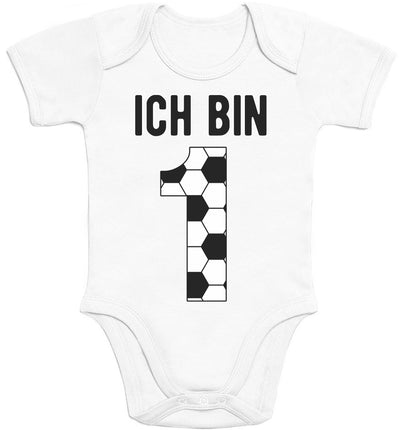 1 Geburtstag Junge Fußball Eins zum 1st Birthday Geschenk Baby Body Kurzarm-Body