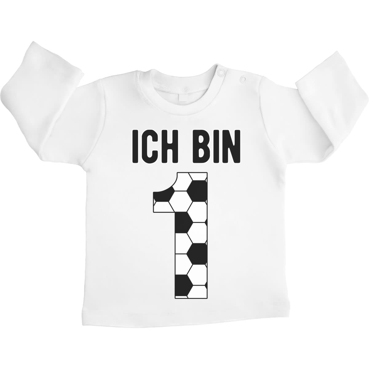 Geburtstagsshirt 1 Jahr Geschenk Fußball Unisex Baby Langarmshirt Gr. 66-93