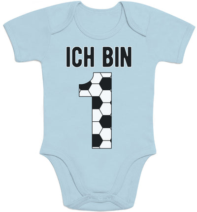 1 Geburtstag Junge Fußball Eins zum 1st Birthday Geschenk Baby Body Kurzarm-Body