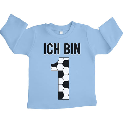 Geburtstagsshirt 1 Jahr Geschenk Fußball Unisex Baby Langarmshirt Gr. 66-93