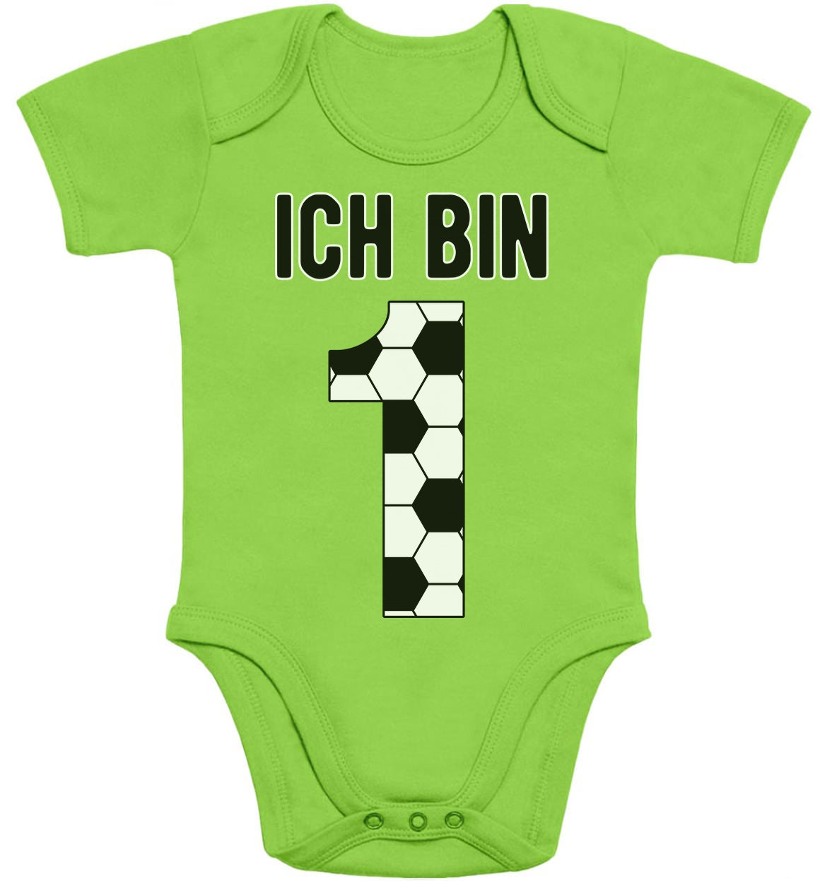 1 Geburtstag Junge Fußball Eins zum 1st Birthday Geschenk Baby Body Kurzarm-Body