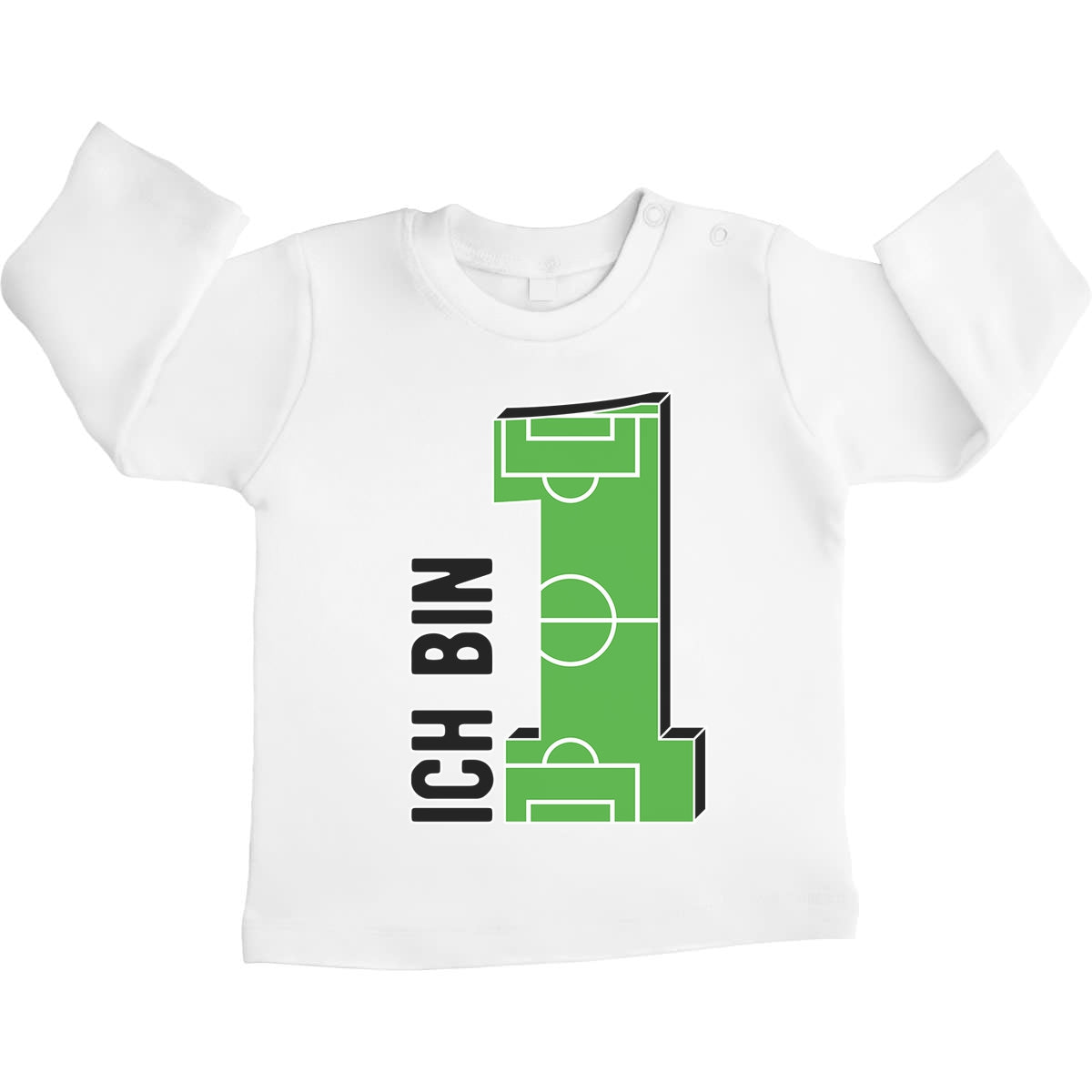 Babygeschenk zum 1 Geburtstag - Stadion als 1 Unisex Baby Langarmshirt Gr. 66-93