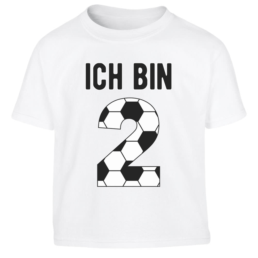 Ich bin 2 - Geburtstag Fußball Geschenk Geburtstagskind Kinder Jungen T-Shirt