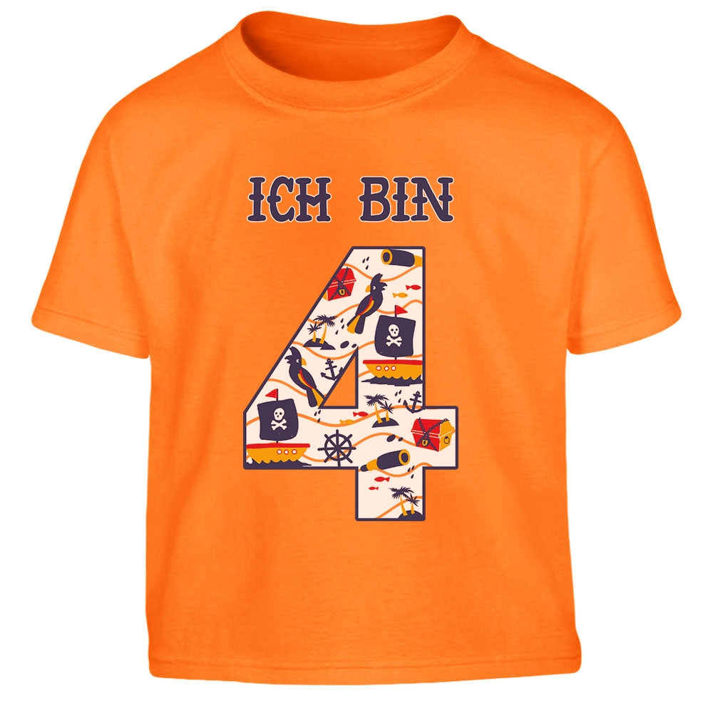 Ich Bin 4 Junge Pirat Geburtstag Kinder Jungen T-Shirt