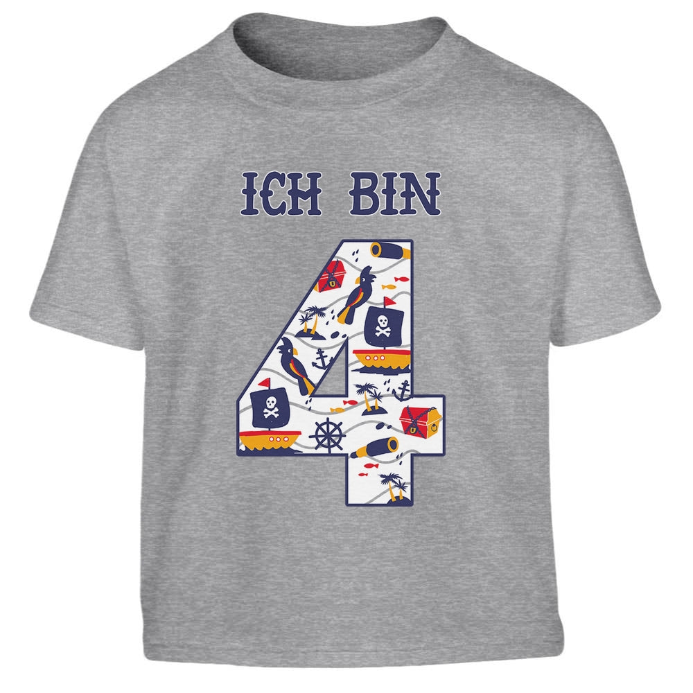 Ich Bin 4 Junge Pirat Geburtstag Kinder Jungen T-Shirt