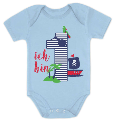 Shirtgeil 1 Jahr Geburtstag Piraten Geschenk Baby Body Kurzarm-Body