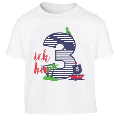 Ich bin Drei Piraten Geburtstag Geschenk 3 Jahre Kinder Jungen T-Shirt