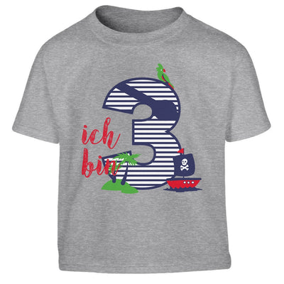 Ich bin Drei Piraten Geburtstag Geschenk 3 Jahre Kinder Jungen T-Shirt