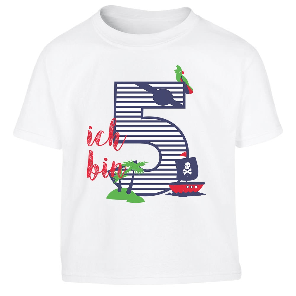 Ich bin Fünf Piraten Geschenk zum 5. Geburtstag Kinder Jungen T-Shirt
