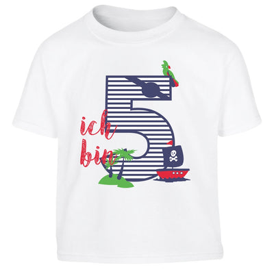 Ich bin Fünf Piraten Geschenk zum 5. Geburtstag Kinder Jungen T-Shirt