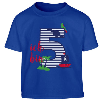 Ich bin Fünf Piraten Geschenk zum 5. Geburtstag Kinder Jungen T-Shirt